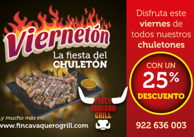 Promoción “Viernetón” para Finca Vaquero Grill