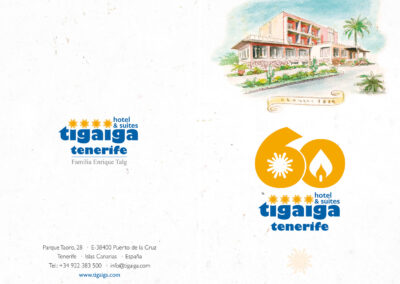 Folletos dípticos 60 aniversario Hotel Tigaiga